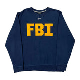 Fbi Nike Sweatshirt - Large Blue Cotton