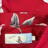 High Surf Floral Hawaiian Shirt - Medium Red Cotton