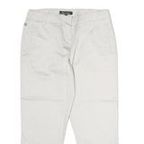 AQUASCUTUM Womens Cotton Blend White Regular Straight Trousers W28 L13 Smart