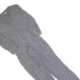 MINT VELVET Womens Grey Playsuit Star Print Long Sleeve UK 10 Polyester Blend