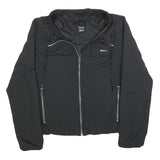REEBOK Womens Black Zip Jacket S Polyester Blend Plain Lightweight Activewear