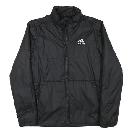 ADIDAS Mens Black Jacket S Polyester Blend Plain Zip Sport Casual Lightweight