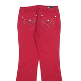 STYLE & CO Womens Jeans Red Slim Bootcut Denim W28 L28 Stud Detail