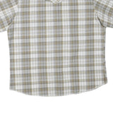 WRANGLER Mens Beige & White Checked Short Sleeve Shirt XL Cotton Blend Casual