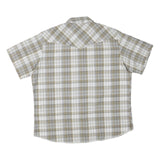 WRANGLER Mens Beige & White Checked Short Sleeve Shirt XL Cotton Blend Casual