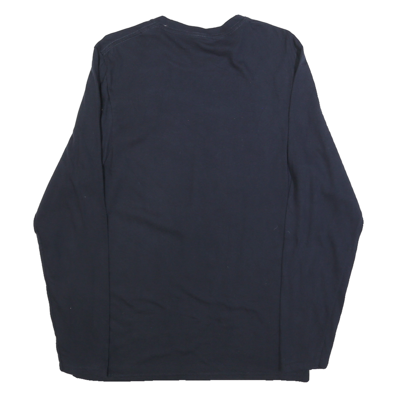 PORT & COMPANY Mens Black Union Mine Backs Graphic T-Shirt Long Sleeve Crew Neck