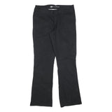 DICKIES Womens Slim Black Cotton Blend Trousers W34 L34 Zip Closure Straight Leg
