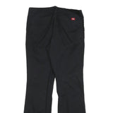 DICKIES Womens Slim Black Cotton Blend Trousers W34 L34 Zip Closure Straight Leg