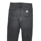 CARHARTT Mens Slim Fit Black Denim Jeans W32 L27 Cotton Blend Zip Casual Wear