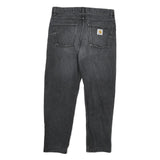 CARHARTT Mens Slim Fit Black Denim Jeans W32 L27 Cotton Blend Zip Casual Wear