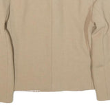 ZARA Womens Beige Basic Zip Jacket XS Polyester Blend Plain Minimalist Design