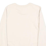 TOMMY JEANS Womens Cream Sweatshirt Crew Neck S Cotton Blend Logo Print