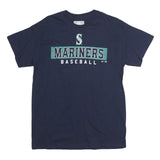 MAJESTIC Mens Navy Mariners Baseball Graphic T-Shirt M Short Sleeve Crew Neck