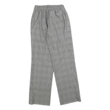 Womens Relaxed Grey Checked Trousers W22 L27 Zip Pattern Straight Leg