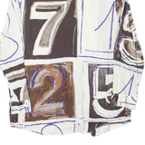 PIERRE FRANCK Womens Cream & Brown Abstract Print Shirt XL Unique Geometric