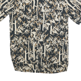 BOCA Mens Black & Beige Pattern Cotton Blend Shirt L Casual Summer Button Up