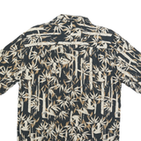 BOCA Mens Black & Beige Pattern Cotton Blend Shirt L Casual Summer Button Up