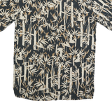 BOCA Mens Black & Beige Pattern Cotton Blend Shirt L Casual Summer Button Up