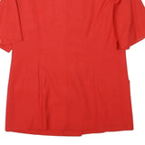 Womens Red Button Closure Polyester Blend Classic Jacket L Short Sleeve Plain