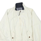 NAUTICA Mens White Zip Jacket L Polyester Blend Classic Lightweight Casual