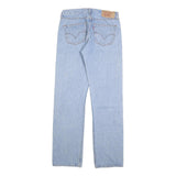 LEVI'S 501 Mens Jeans Blue Regular Straight Denim Medium W32 L34 Button Closure