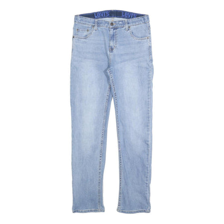 LEVI'S 502 Boys Jeans Blue Slim Straight Denim Medium W30 L32 Zip Cotton Blend