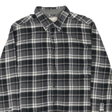 Weatherproof Vintage Mens Black & Grey Check Shirt L Casual Button Down Cotton