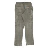 CARHARTT Mens Cotton Blend Grey Regular Straight Trousers W31 L32 Workwear