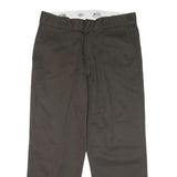 DICKIES Mens Cotton Blend Black Regular Straight Trousers W34 L27 Workwear Zip