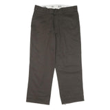 DICKIES Mens Cotton Blend Black Regular Straight Trousers W34 L27 Workwear Zip
