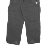 CARHARTT Mens Cotton Blend Relaxed Cargo Trousers Black W32 L28 Durable Workwear
