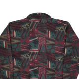 MCINTOSH & SEYMOUR Mens Green & Maroon Patterned Pullover Jumper XL Fleece Zip