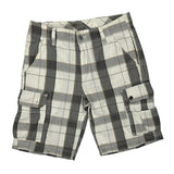 Unbranded Checked Cargo Shorts - 32W 11L Grey Cotton
