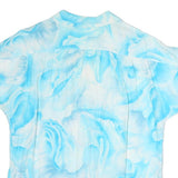 VALENTINE Womens Blue Printed Shirt Short Sleeve Collared M Lightweight Summer