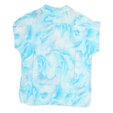 VALENTINE Womens Blue Printed Shirt Short Sleeve Collared M Lightweight Summer