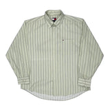 Tommy Hilfiger Striped Shirt - XL Green Cotton