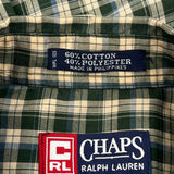 Chaps Ralph Lauren Checked Shirt - Large Green Cotton Blend