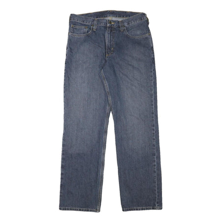 CARHARTT Mens Blue Regular Straight Denim W30 L30 Workwear Zip Closure Jeans