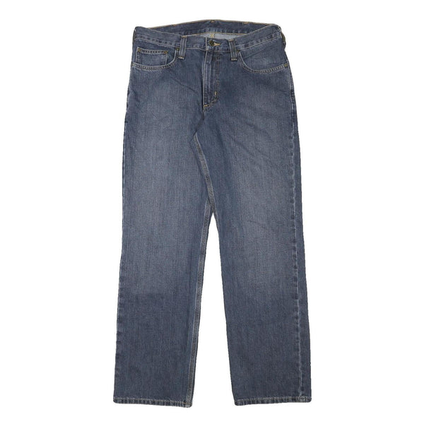 CARHARTT Mens Blue Regular Straight Denim W30 L30 Workwear Zip Closure Jeans