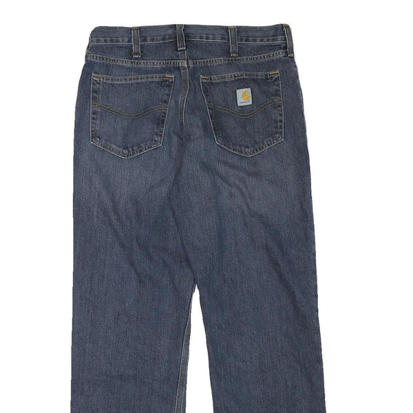 CARHARTT Mens Blue Regular Straight Denim W30 L30 Workwear Zip Closure Jeans