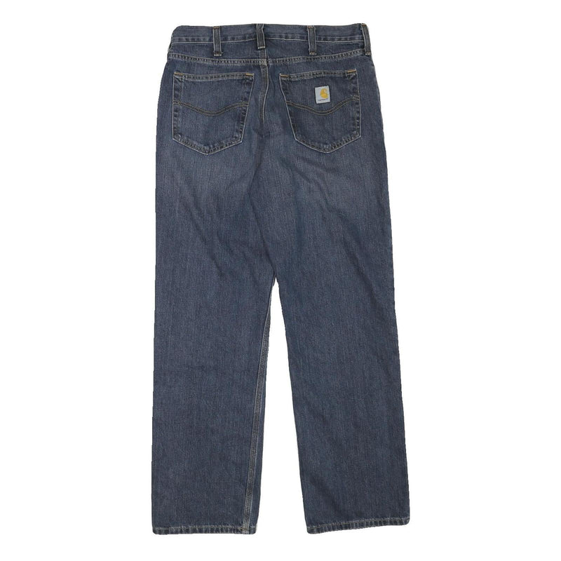 CARHARTT Mens Blue Regular Straight Denim W30 L30 Workwear Zip Closure Jeans