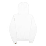 ELLESSE Womens White Pullover Hoodie UK 8 Cotton Blend Logo Sweatshirt