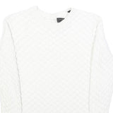 TED BAKER Womens White Plain Crew Neck Basic Knit Jumper XS Cotton Blend