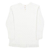 TED BAKER Womens White Plain Crew Neck Basic Knit Jumper XS Cotton Blend