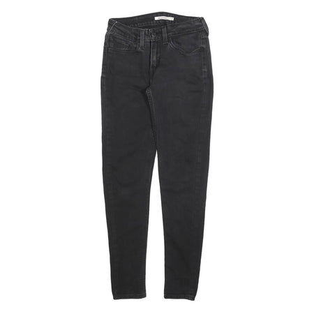 LEVI'S 535 Womens Slim Black Denim Raw Zip W27 L30 Slim Fit Skinny Jeans