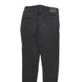 LEVI'S 535 Womens Slim Black Denim Raw Zip W27 L30 Slim Fit Skinny Jeans