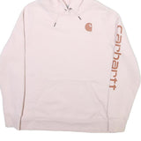 CARHARTT Womens Pink Hoodie L Cotton Blend Pullover Hooded Sweatshirt