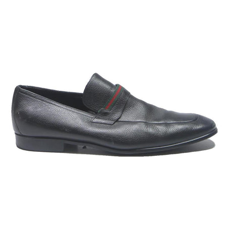 GUCCI Mens Leather Black Loafer Shoes UK 7.5 Classic Formal Smart Stylish