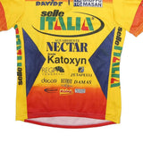 SMS SANTINI Mens Yellow & Red Graphic Cycling Jersey XL Short Sleeve Crew Neck