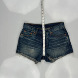 Levis Denim Shorts - 29W UK 8 Dark Wash Denim